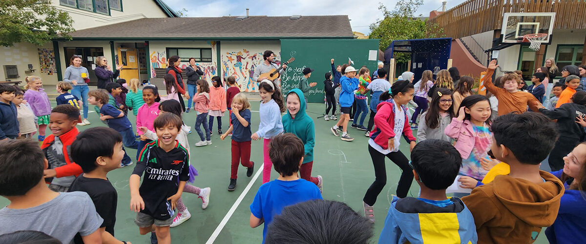 students on playground