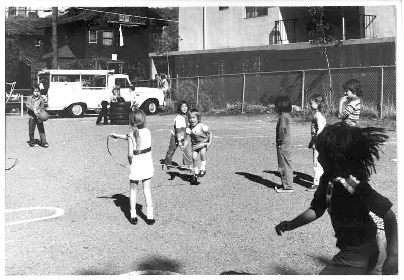 Children playing on the Parker Street yard, September 1973