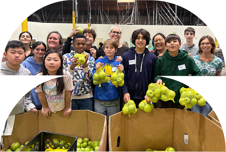 studen group with flowers